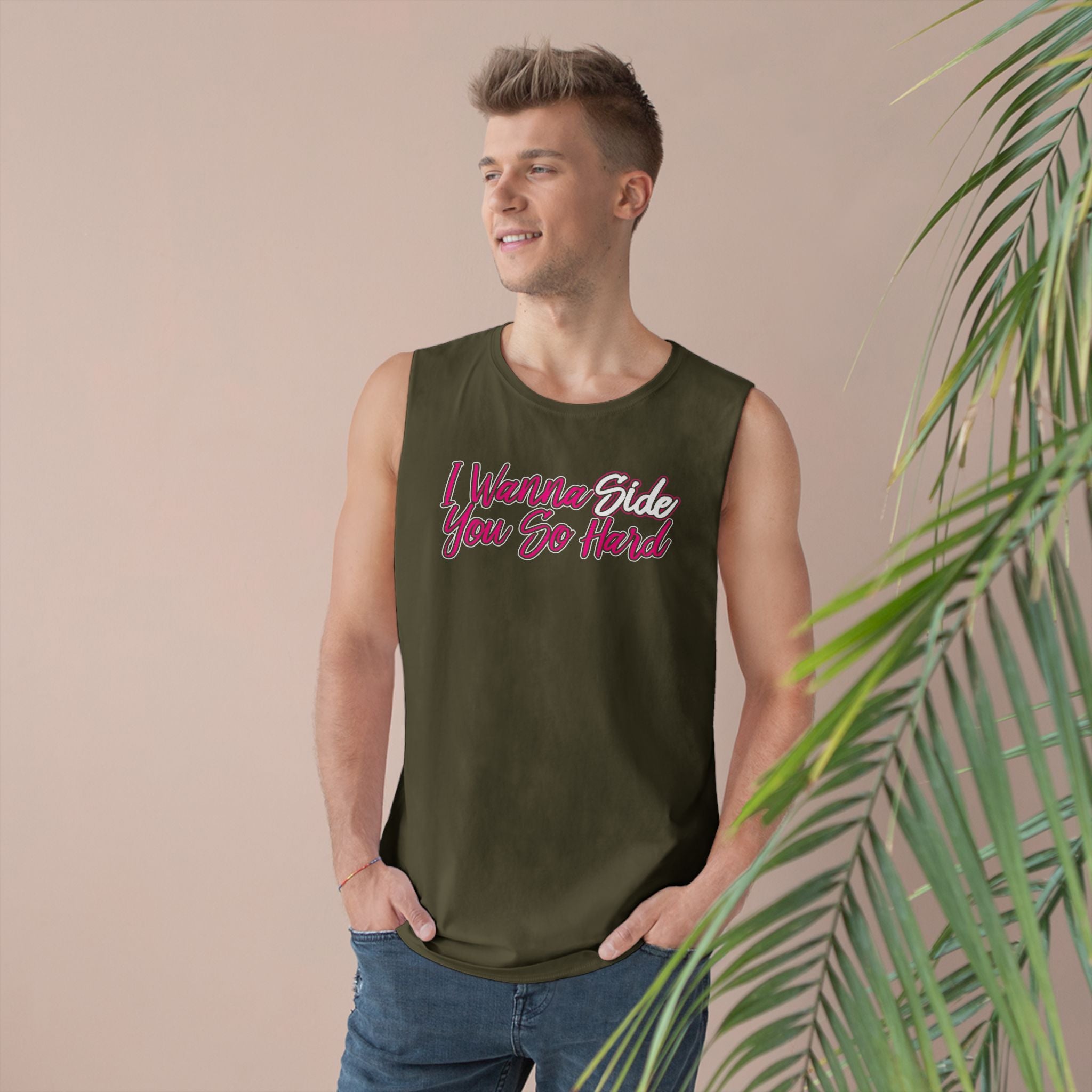I Wanna Side You HOT PINK Sleeveless Tank - Side Guys Collection